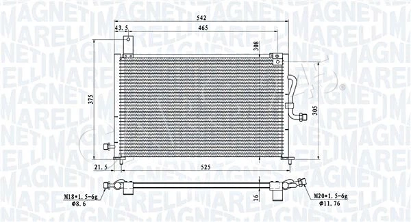 Condensador MARELLI AC para OPEL Astra G Caravan Cc Zafira A 98-09 9130611 Foto 1 de 1