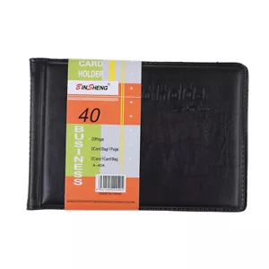 Leather 40 Card Commercial Name ID Credit Card Book Case Holder Organizer B^qk - Bild 1 von 8