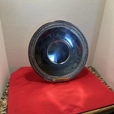 "Bandeja/plato para servir vintage Wallace #5120 plateado de 10"" de diámetro". Foto 1 de 4
