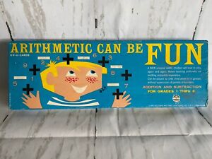 VINTAGE ARITHMETIC CAN BE FUN ED-U-CARDS 1959 FLASH CARDS MATH GAME