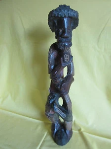Figura tallada Hombre de la pipa fuma 50 cm de alto - Imagen 1 de 1