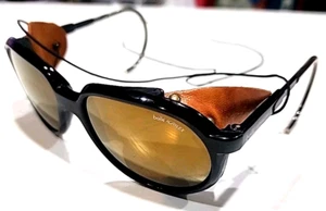Gafas de sol Bolle Acrylex negras marrones montañismo glaciar escudos de cuero - Imagen 1 de 12