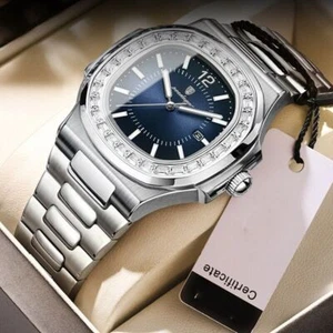 Waterproof Men's Watch Fashion Analog Luminous Quartz Wristwatch Stainless Steel - Picture 1 of 19