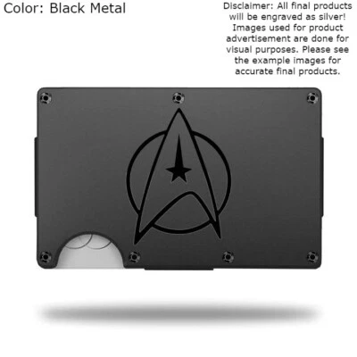 Custom "STAR TREK NG BADGE" Laser Engraved Wallet - Pick A Wallet Color - Image 1 of 4