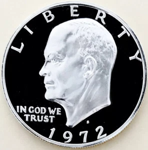 ⭐️1972*IKE A PRUEBA DE PLATA⭐️ EXQUISITA GEMA DE CAMEO ULTRA PROFUNDA⭐️ LO MEJOR IVE VISTO⭐️ - Imagen 1 de 2