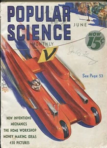 PULP: POPULAR SCIENCE 06/1938-PULP STYLE MOTORCYCLE RACE COVER-9 X 12-vg - Picture 1 of 1