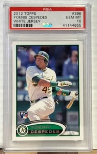 2012 Topps 396 Yoenis Cespedes White Jersey PSA GM MT 10 Oakland A's RC - Picture 1 of 2
