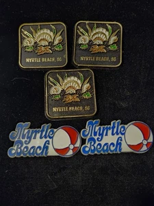 (J3) --- Lot 5 Myrtle Beach 1980s Souvenir Fridge Magnets In Original Bag - Picture 1 of 4