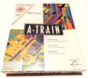 Vintage A-Train Maxis Big Box IBM PC 3.5 Disk Computer Game (Brand New & Sealed) - Picture 1 of 6