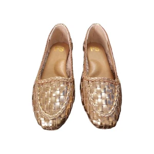 NEU! FS Damen-Flats Lele handgewebtes Leder goldfarben metallic US 7,5 M 190 $ - Bild 1 von 14