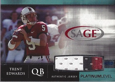 2007 SAGE Jerseys Platinum #J3 Trent Edwards Jersey /10 - FB - Image 1 of 2