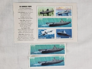 2000 U.S. Navy Submarine Stamps Pane of 5 + 2 Extra Gato Class Submarine Stamps - Picture 1 of 4