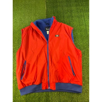 Woolrich Men's Red Blue Fleece Lined Zip Up Vest Size Large - Image 1 of 4