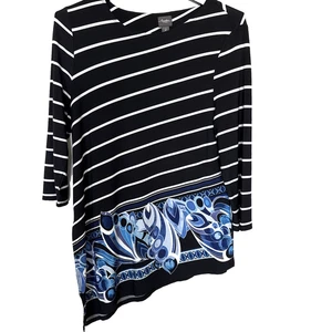 Camisa Chicos Travelers Mujer Talla 2 Tiras Asimétrica Negra Blanca Clásica Cómoda - Imagen 1 de 14