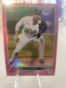 2022 Topps Chrome Jed Lowrie Pink Refractor Oakland Athletics #140 - Picture 1 of 2