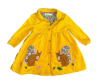 Vestido Baby Boden Otoño Ardilla Amarillo Pana Niño Niña Talla 2-3 años Foto 1 de 4