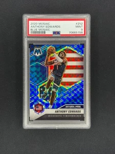 Anthony Edwards 2020 Panini Mosaic National Pride Blue Prizm Rookie /99 PSA 9 - Picture 1 of 2