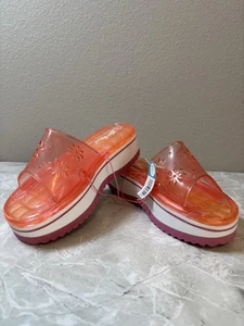 Mädchen Y2K Surf Bay Plateau Jelly Orange Rosa Slipper Sandalen Gr. 1 Neu - Bild 1 von 7