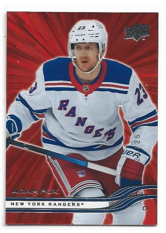 25-26 Upper Deck Outburst Red /25 Adam Fox #115 - Image 1 of 1