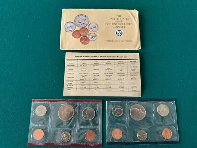 1990 MINT SET - UNC - ORIGINAL ENVELOPE - P & D MINT - Image 1 of 2