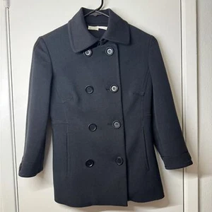 Leon Max Limited Edition Black Silk Blend Double Breasted Button Front Coat XS - Picture 1 of 16
