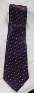 Corbata de seda para hombre GEOFFREY BEE diseñador EE. UU. geométrica roja/azul/blanca usada en excelente estado - Imagen 1 de 5