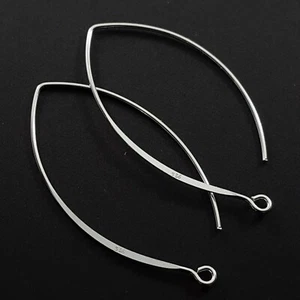 925 Sterling Silver Earring Hooks Large 40mm 1 Pair-40 Pairs For Making Earrings - Picture 1 of 12