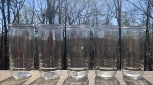 Set Of 5 Vintage Glasses Tumblers Jelly Jar Ribbed Base Pattern Iced Tea Water - Picture 1 of 4