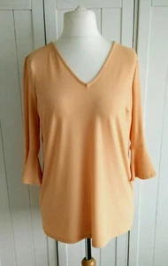 Next Light Orange Frill Flared Sleeves V neck Top 12 - Picture 1 of 4