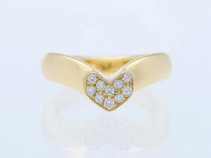 Anillo corazón brillantes 750 oro amarillo 18 quilates valor 4.000 EUR joyería detallada - Imagen 1 de 6