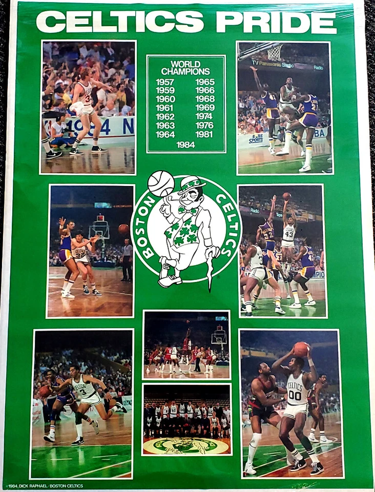 SPORTS POSTER WAREHOUSE Boston Celtics CELTICS PRIDE 1984 NBA Champions Vintage Original 23x33 POSTER