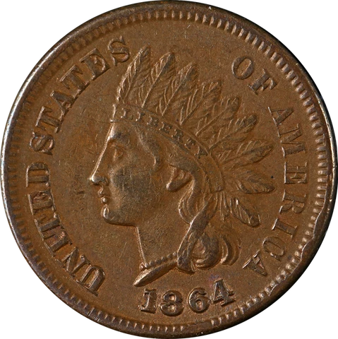 1864 'L' Indian Cent Choice AU/BU Superb Eye Appeal Nice Strike Cover