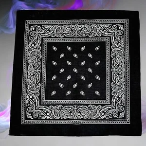 Bandana nera fazzoletto nero cotone 100% blu grigia gialla bianca sped. veloce - Imagen 1 de 13