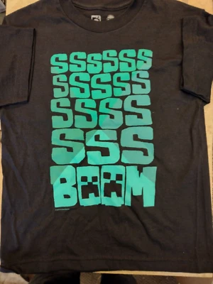 Jinx Official Minecraft Sssssss Boom Black T-Shirt Kids Size Large (NEW) - Image 1 of 2