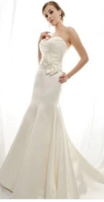  Eden Gold Label Bridal Ivory Trumpet Wedding Dress  Sz 14  NWT  - Image 1 of 4