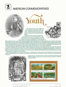 # 251 22c Internacional Juventud Año # 2160-2163 1985 USPS PANEL DE SELLOS CONMEMORATIVOS - Imagen 1 de 2