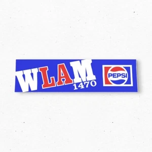 WLAM 1470 AM Bumper Sticker - Lewiston MAINE Vintage Style - Radio Decal 70s 80s - Picture 1 of 4