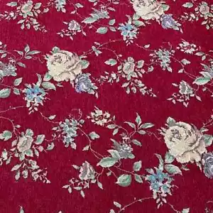 Vintage Rose Bouquet 110"Width Chenille Jacquard Tapestry Fabric Upholstery BTY - Picture 1 of 5