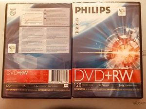 New Philips DVD+RW 120 Minutes Video 4.7Gb 1-4x speed - Disc x1 - Picture 1 of 1