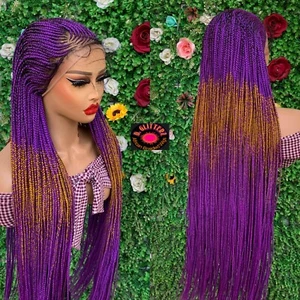 AFRICAN BRAIDED WIG ON 13×6 FRONTAL LACE CLOSURE 42" - Picture 1 of 5