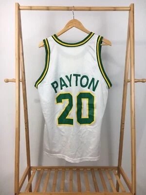 罕见 复古 签名 Gary Payton 西雅图超音速冠军 NBA 球衣 尺码 44 美国 — 第 1/4 张图片