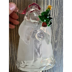 Luce notturna natalizia Babbo Natale in vetro smerigliato vintage - Foto 1 di 5