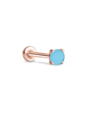 Anillo nariz Labret sin rosca Monroe empujador oro rosa acero 2,5 mm punta circonita cúbica Foto 1 de 2