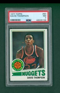 1977 Topps Basketball Card - #60 David Thompson, PSA 7 NM - Picture 1 of 2