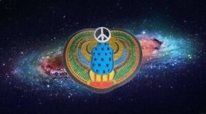 Cosmic Beetle Peace Sign Hippie Love Patch Psychedelic Tie Dye Astrology Occult