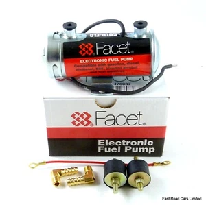 FACET SILVER TOP ROAD FUEL PUMP GENUINE NEW WITH 8mm UNIONS & FITTING KIT BOXED - Picture 1 of 2
