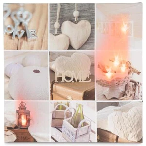 LED Wandbild Kunstdruck mit Beleuchtung "Romantic" 30x30 cm Leinwand Leuchtbild - Bild 1 von 7