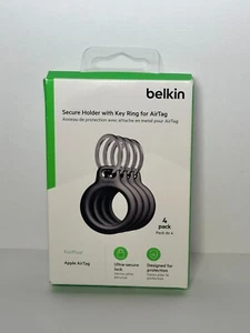 Belkin Apple AirTag Soporte Seguro con Llavero - Paquete de 4 Negro - Imagen 1 de 1