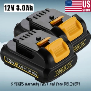 2pc 10.8V 12V 3.0Ah Battery for Dewalt DCB120 DCB121 DCB123 DCB125 DCB127 DCF815 - Picture 1 of 10