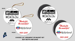 MCFARLAND MALL Ornament / Magnet Set - Vintage Defunct Shopping Dead Alabama AL - Bild 1 von 1